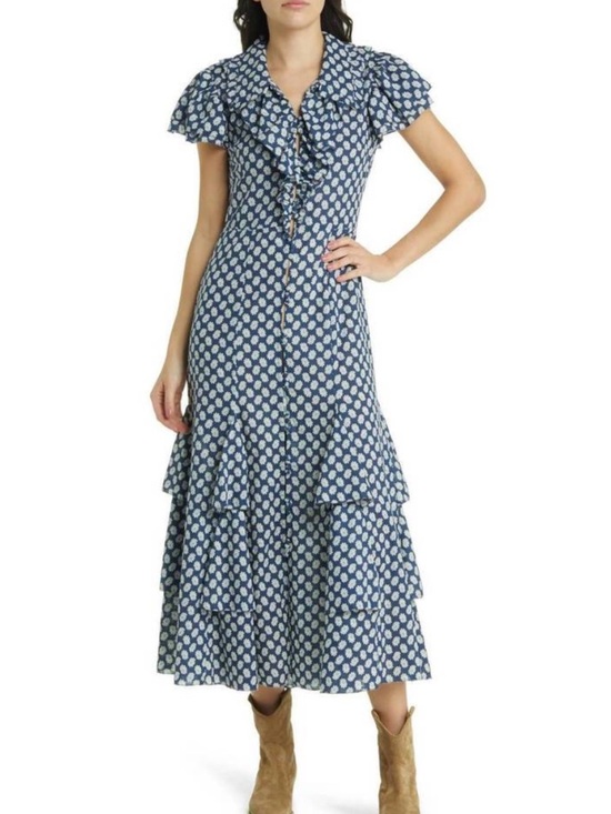 THE GREAT. Dresses & Skirts - NWT The GREAT Curtsy Dress Blue Floral Large